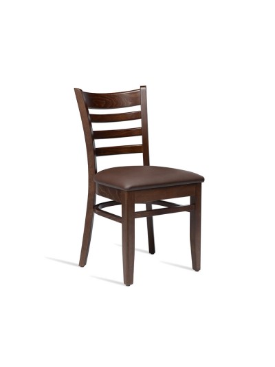 zap Plus Dark Walnut & Brown PU Side Chair