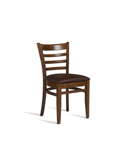 zap Plus Medium Walnut & Brown PU Side Chair