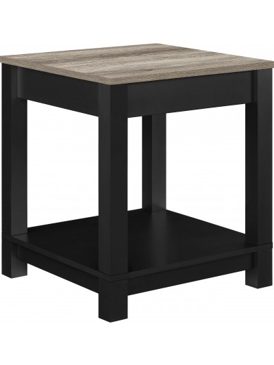 Dorel Carver End table in black/weathered oak or grey/weathered oak