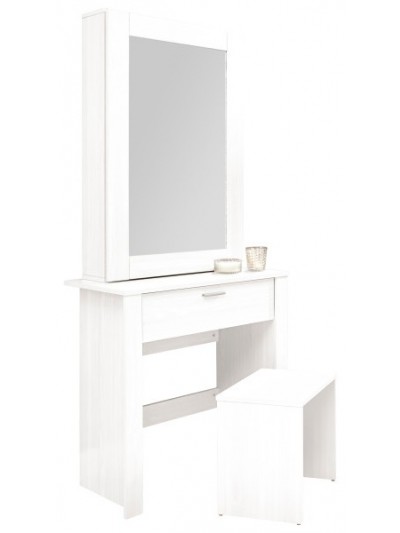 gfw Hobson Sliding Mirror Storage Dressing Table & Stool - White