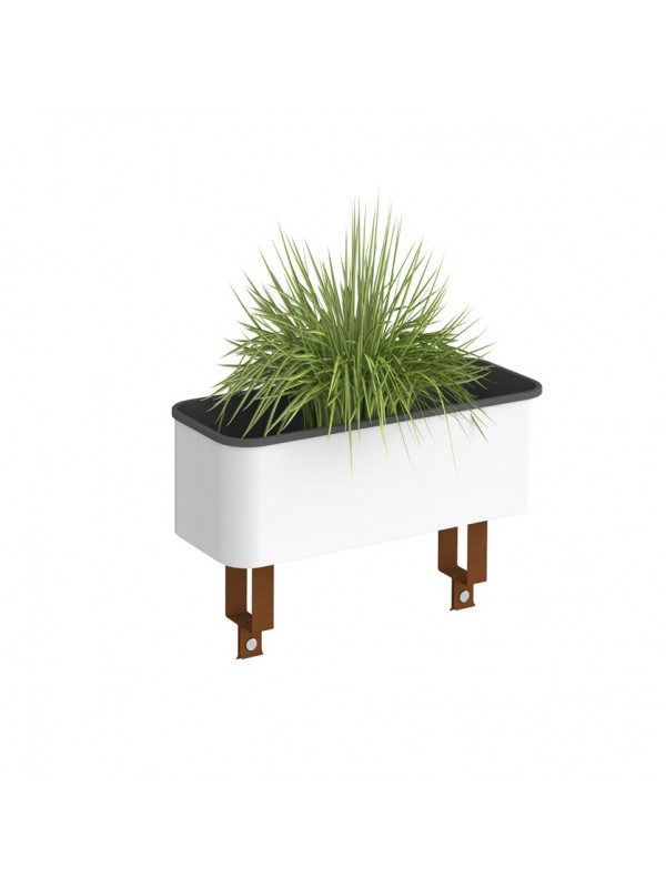 DAMS Worktable planter box in white complete with plants