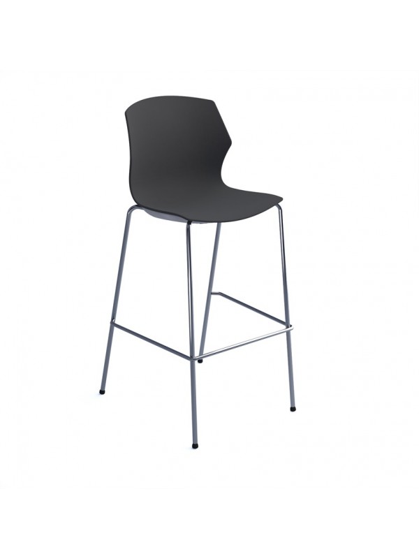 DAMS Roscoe high stool with chrome legs and plastic shell