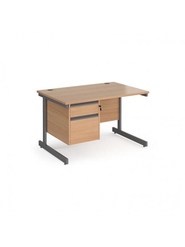 DAMS  Contract 25 straight desk with 2 drawer pedestal