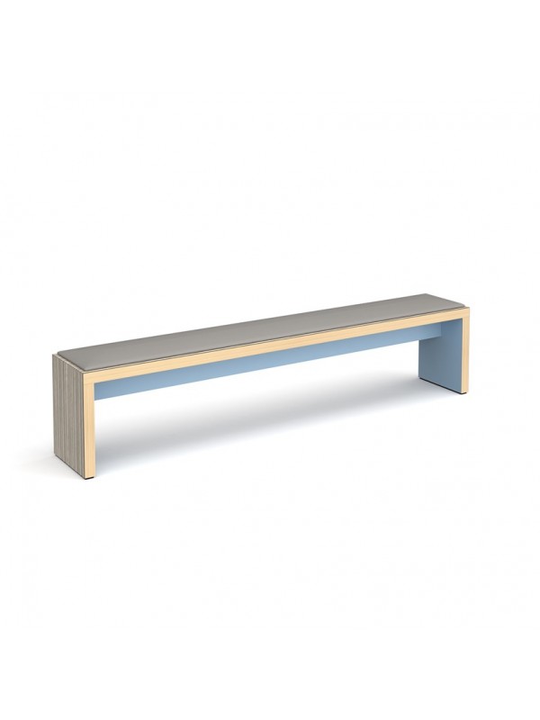 DAMS Slab benching solution low bench with upholstered seat pad 2200mm wide