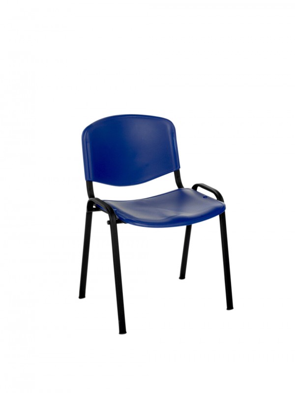 Alliance Flipper Chair with Blue Molded Plastic Seat and Back (Black Frame Standard)