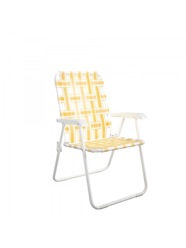 Dorel Novogratz Priscilla Folding Chair (2 Pack) - White Frame/Yellow Straps