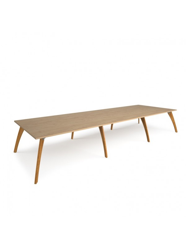 DAMS Enable worktable 4800mm x 1600mm deep with eight solid oak legs and 25mm mdf top