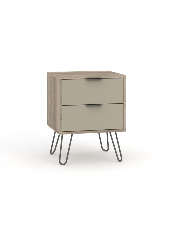 Core Augusta 2 drawer bedside cabinet in driftwood and calico effect