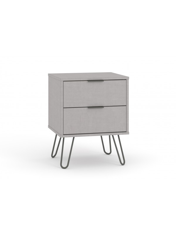 Core Augusta 2 drawer bedside cabinet in grey