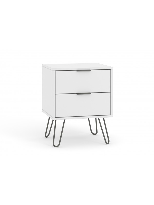 Core Augusta 2 drawer bedside cabinet in white
