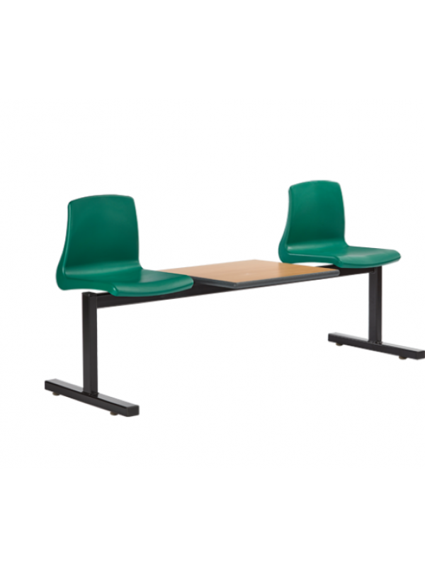 Metalliform beam seating with table - 2 or 3 seat