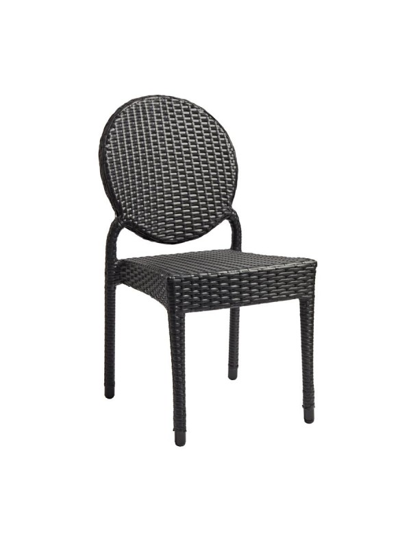 Zap Blake Comfort Tacking Side Chair in Black wicker style weave - Superior Quality