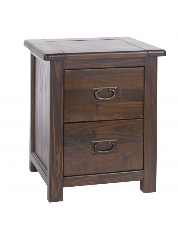 Core Boston 2 drawer bedside cabinet dark brown