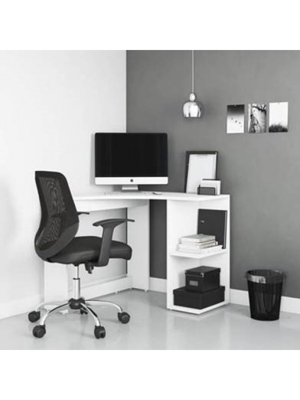 Alphason Chesil corner desk in white