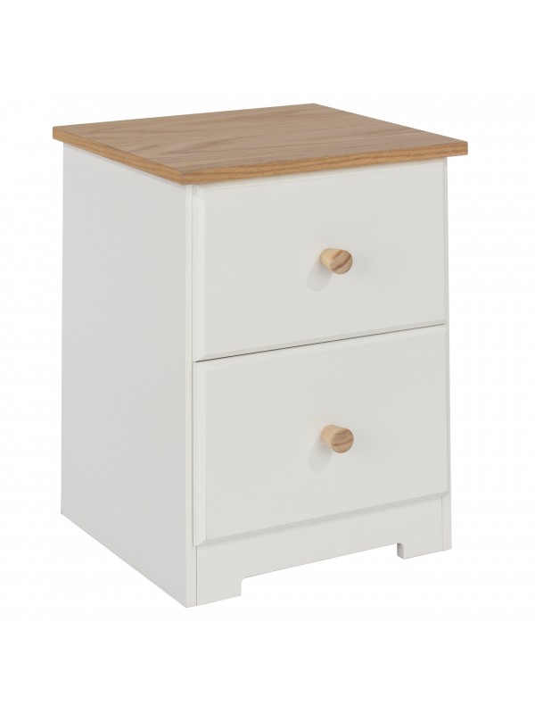 Core Colorado 2 drawer petite bedside cabinet in white oak