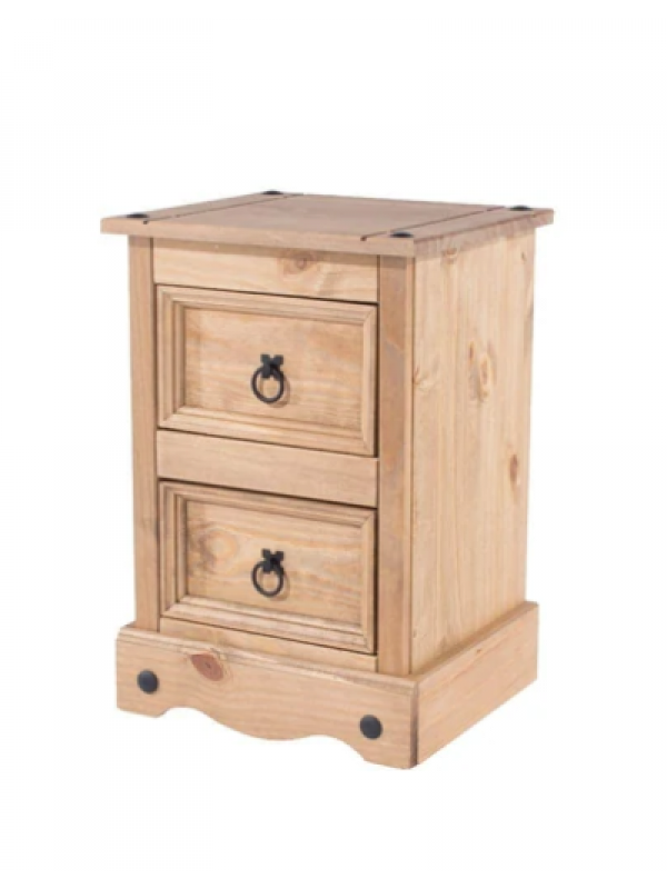 Core Corona 2 drawer petite bedside cabinet solid natural Pine