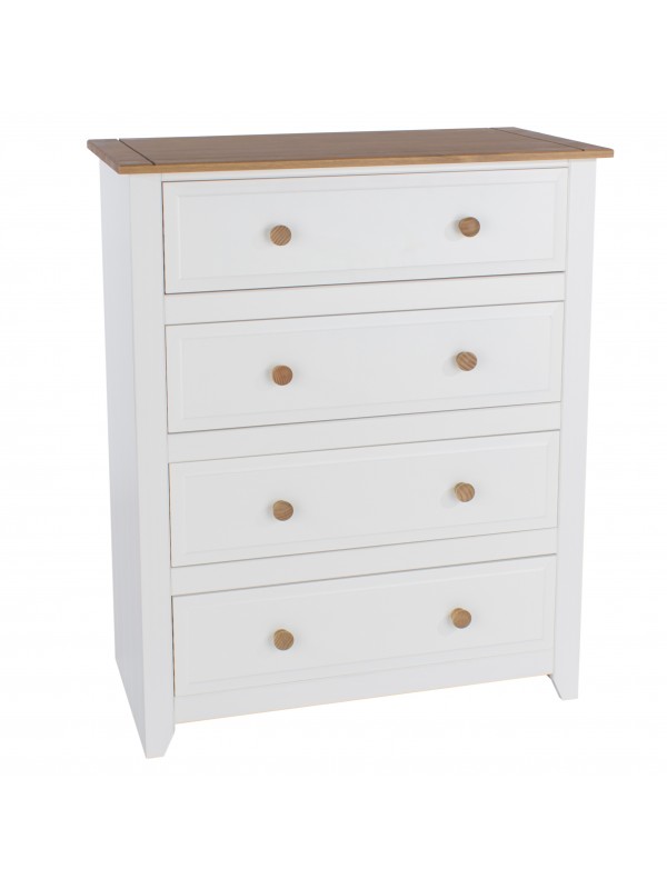 Core Capri 4 drawer chest in waxed white oak
