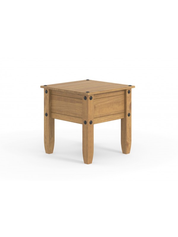 Core Corona lamp table in solid natural pine