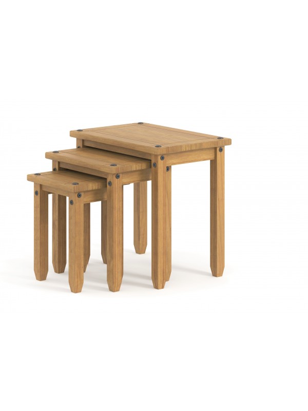 Core Corona nest of tables in solid natural pine