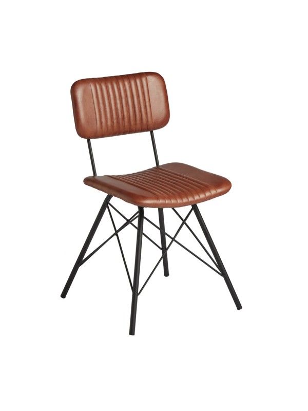 ZAP Duke Side Chair in Vintage Brown Faux Leather