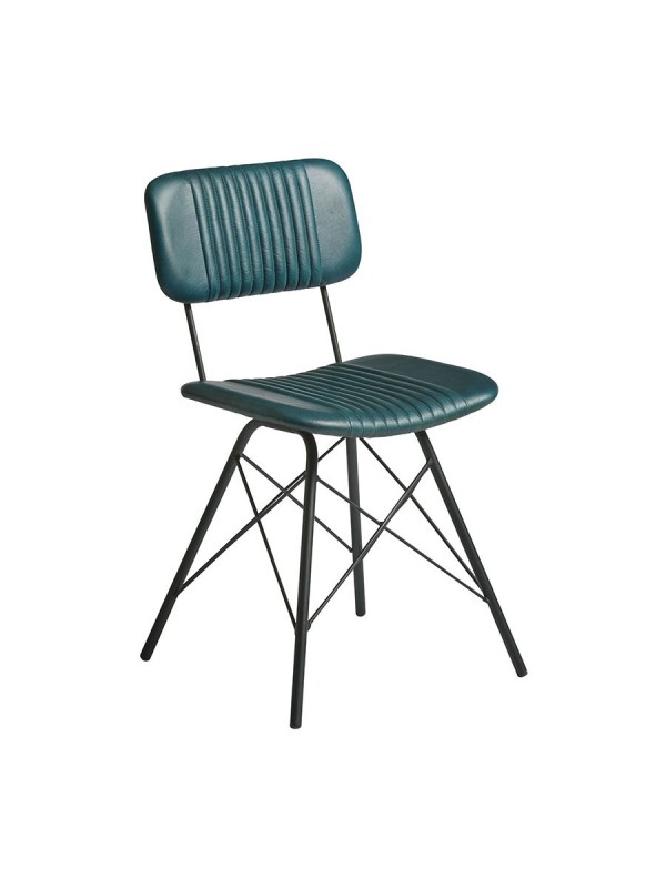 ZAP Duke Side Chair in Vintage Teal Faux Leather
