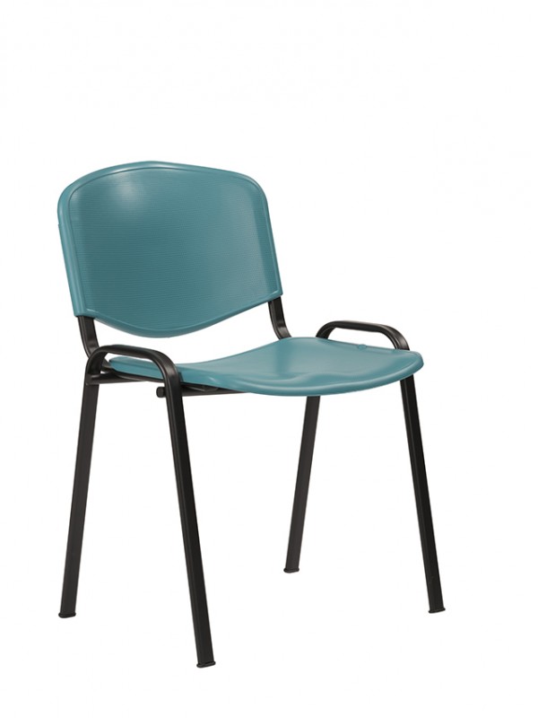 Alliance Flipper Chair with Green Molded Plastic Seat and Back (Black Frame Standard)
