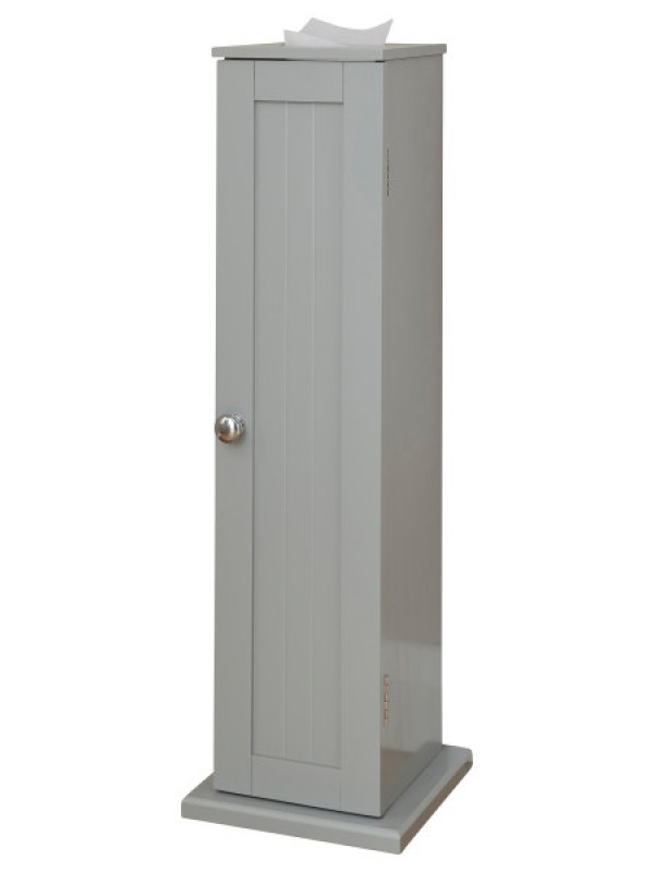 GFW Colonial Toilet Roll Holder Cupboard in Grey