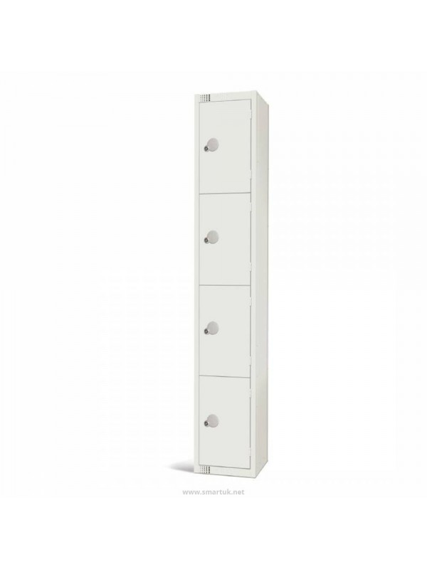 All White Metal 4 Door Personal Storage Locker