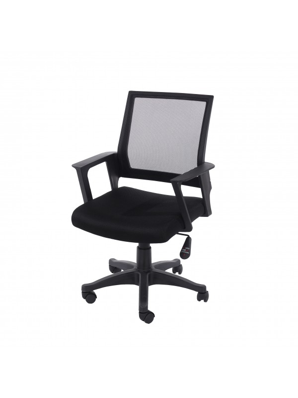 Core Loft home office chair in black mesh back & black fabric seat & black base 
