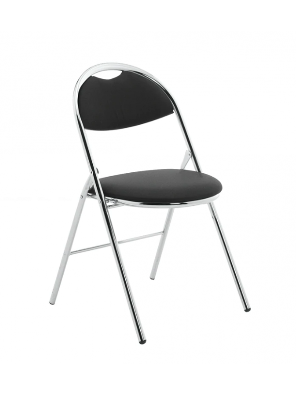 BIG DEALS Dynamic Milan Folding Chair and Optional Writing Tablet - Black