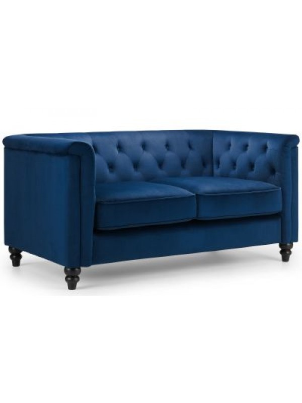 Julian Bowen Sandringham 2 Seater Sofa - Blue Velvet