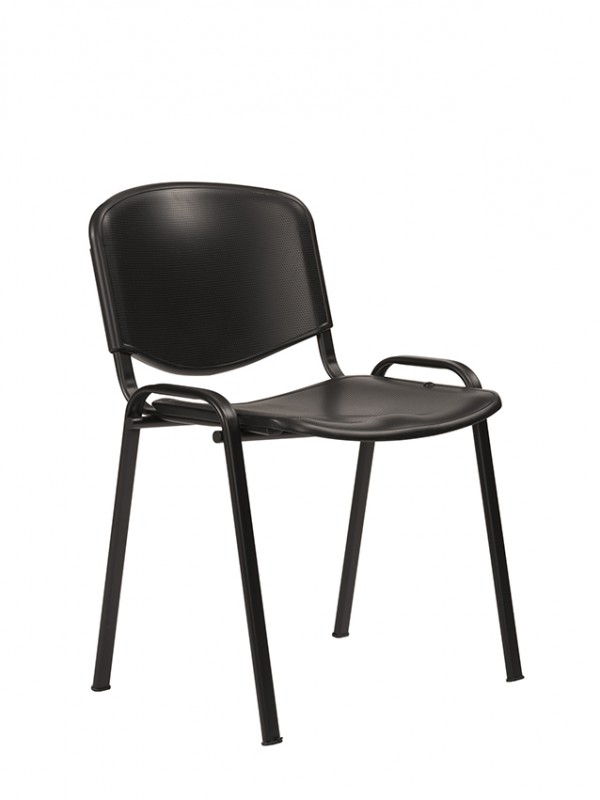 Alliance Flipper Chair with Black Molded Plastic Seat and Back (Black Frame Standard)