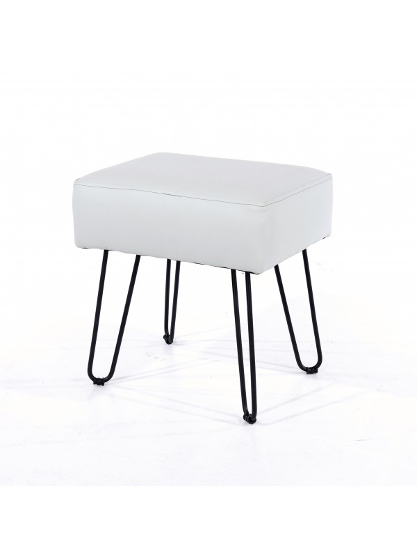 Core rectangular stool, PU grey with black metal legs