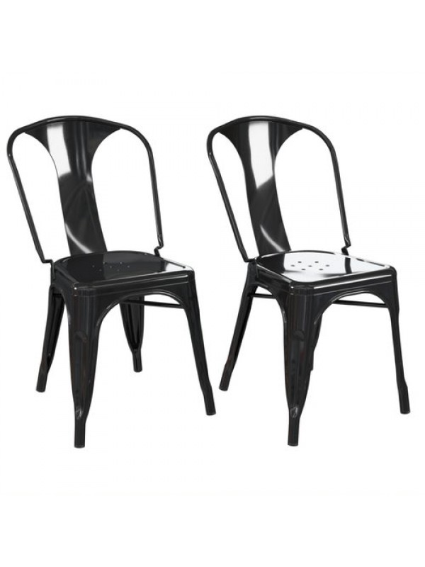 Dorel Finn metal dining chair in black or grey