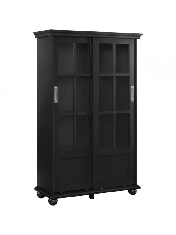 Dorel Aaron Lane Bookcase with sliding doors in black or blue