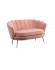 Birlea Ariel 2 Seater Sofa in Coral Pink soft touch fabric with Gold Legs