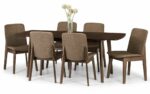 julian bowen kensington dining set - extendable table walnut finish-0