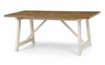 julian bowen pembroke dining set Table and 6 chairs ivory and welsh oak veneer-772