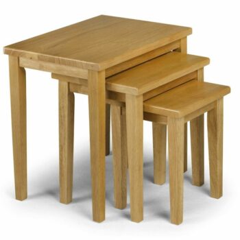 julian bowen Cleo nest of tables - natural oak finish-0