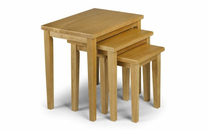 julian bowen Cleo nest of tables - natural oak finish-0