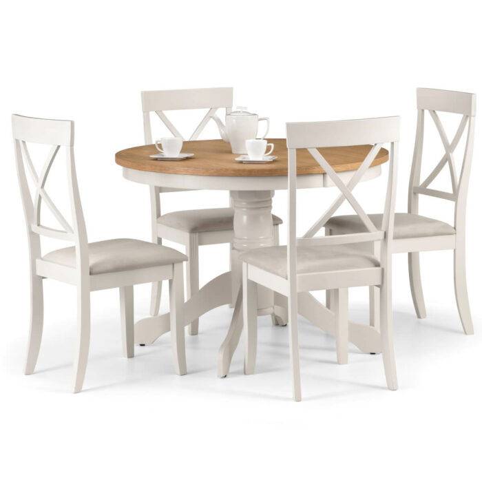 Julian Bowen Davenport round pedestal dining table set-0