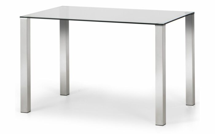 Julian Bowen Enzo Chrome & Glass Compact Dining Table-0