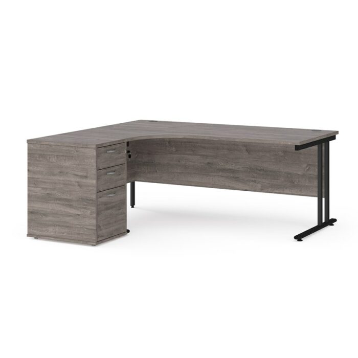 Big Deals Dams 1600mm Ergo Desk with 3 Drawer Pedestal-21657