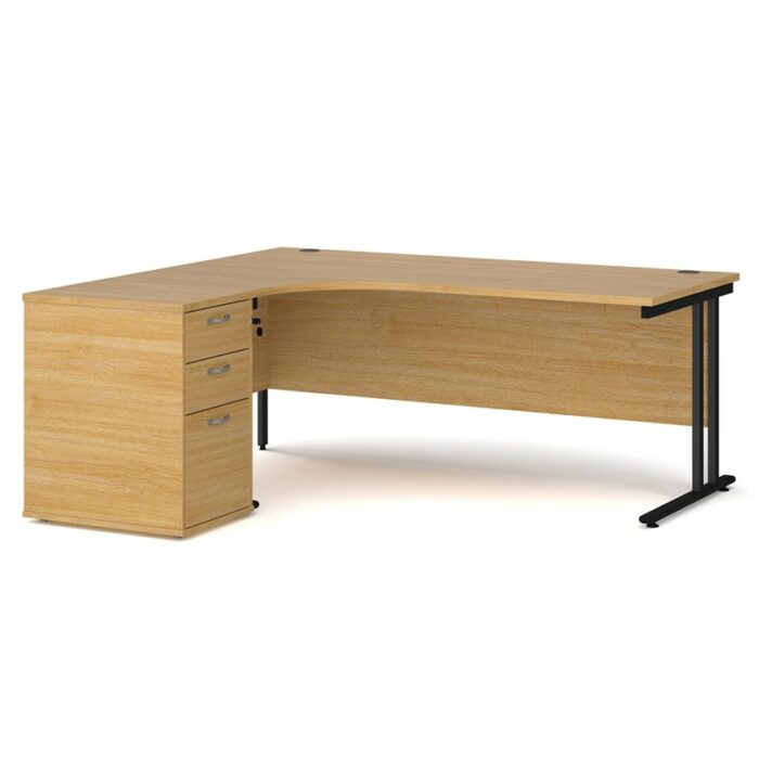 Big Deals Dams 1600mm Ergo Desk with 3 Drawer Pedestal-21653