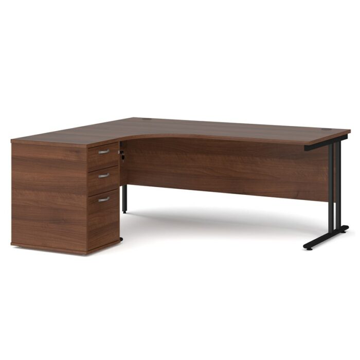 Big Deals Dams 1600mm Ergo Desk with 3 Drawer Pedestal-21665