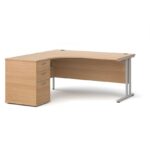 Big Deals Dams 1600mm Ergo Desk with 3 Drawer Pedestal-21658