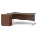 Big Deals Dams 1600mm Ergo Desk with 3 Drawer Pedestal-21662