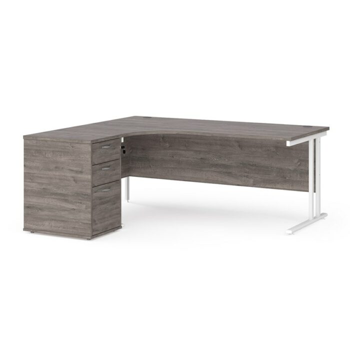 Big Deals Dams 1600mm Ergo Desk with 3 Drawer Pedestal-21654