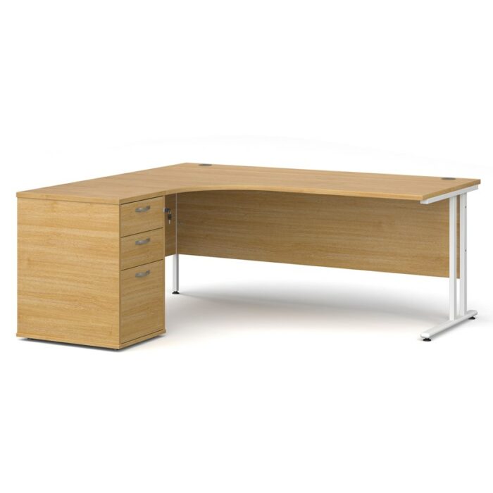 Big Deals Dams 1600mm Ergo Desk with 3 Drawer Pedestal-21656