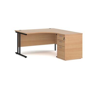 Big Deals Dams 1600mm Ergo Desk with 3 Drawer Pedestal-0